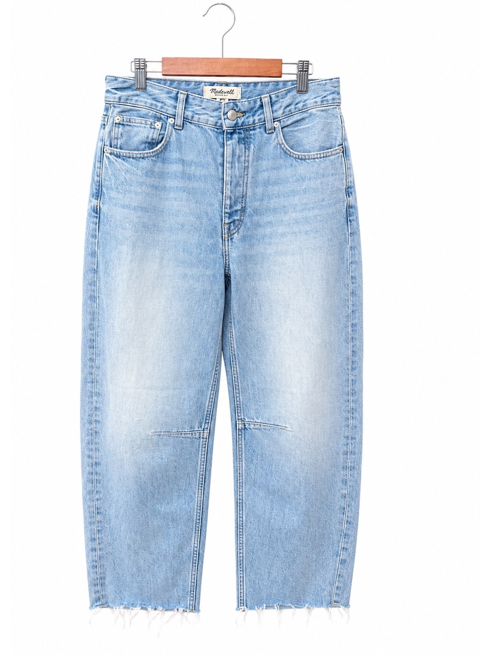 Madewell The Barrel Darted Leg Jeans Denim Blue Jean NEW Baggie size 25